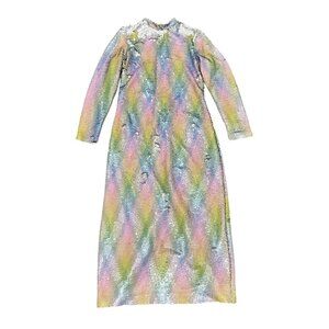 Women’s SFERA Collection Multicolor Sequin Maxi Dress Y2K